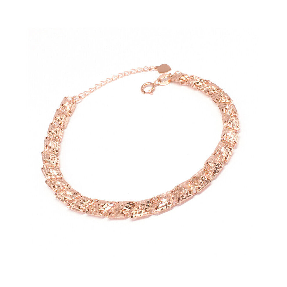 585 purple and rhombusbracelet for women plated 14K rose bangles romantic light jewelry