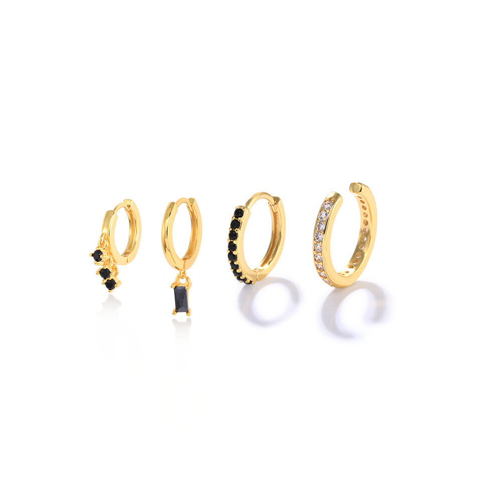 Green Zircon Pendientes Eye Star Lock 3 4 6Pcs -Set Earrings For Women Earrings Hoops Jewelry