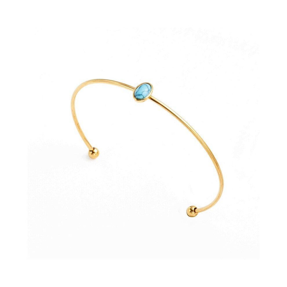 BT852 Fine Jewelry Party Birthday Wedding Gift Turquoise Titanium Stainless Steel Cuff BraceletBangle