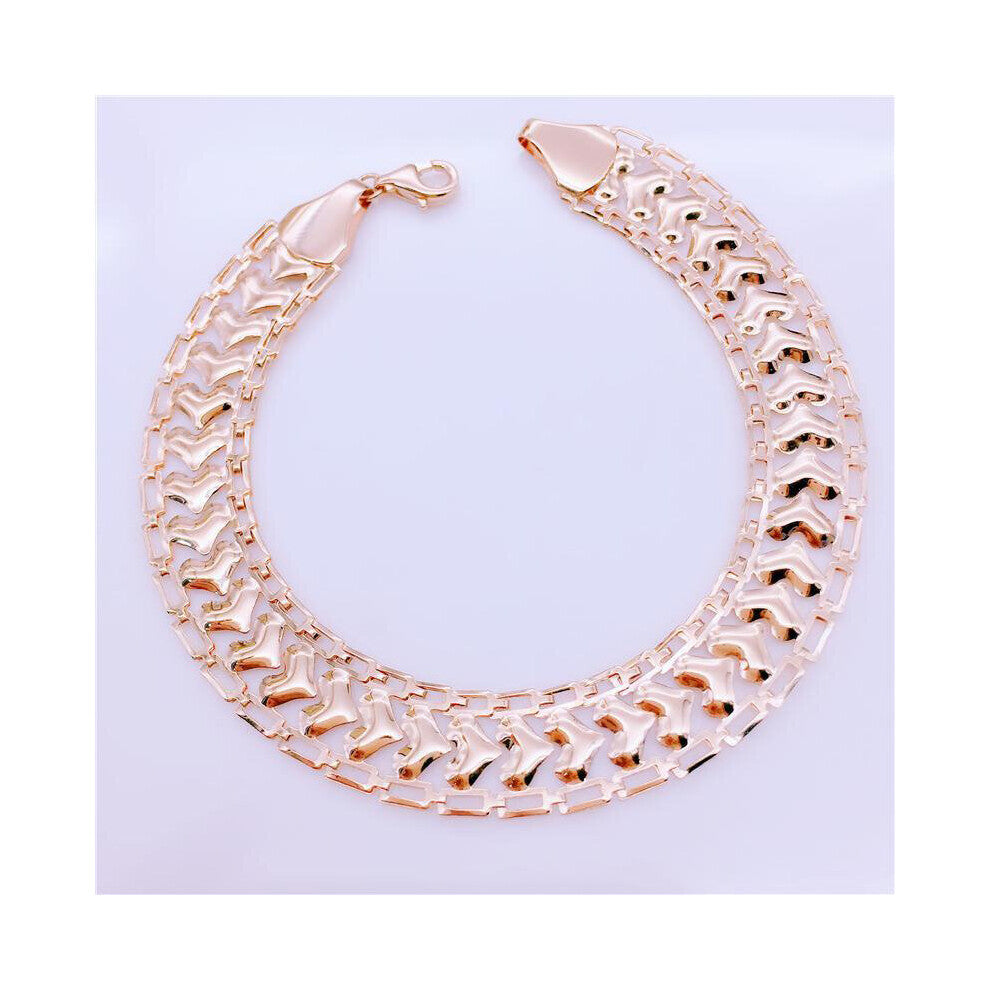 585 purple heart-shaped glossy wide version brasslets for women light punk wedding jewelry