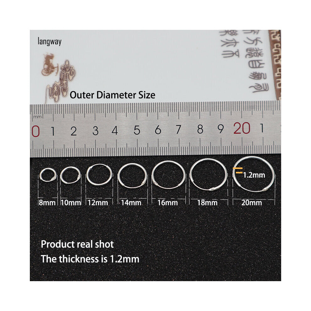 925 Sterling Silver Hoop Earrings For Women Ear Bone Small Hoop Earrings Mini Ear Bone Buckle Round Circle Earrings Hoops