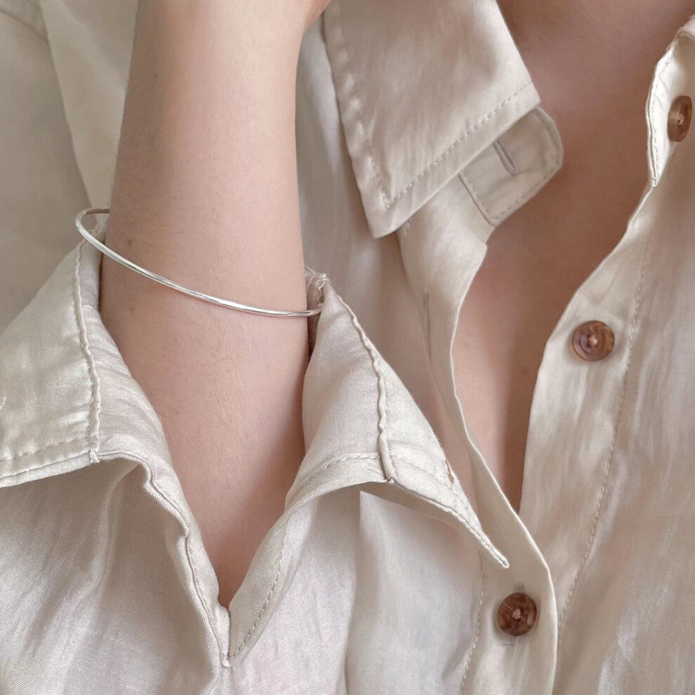 SHANICE 100% S925 sterling silver Beads Shape Bracelet&Bangles For Women Men Charm Jewelry