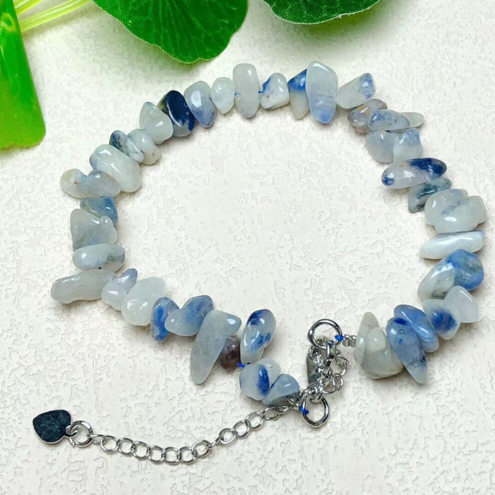 1 Pc Fengbaowu Natural Dumortierite Gravel Chips Chain Bracelet Crystal Reiki Healing Stone Jewelry Gift For Women