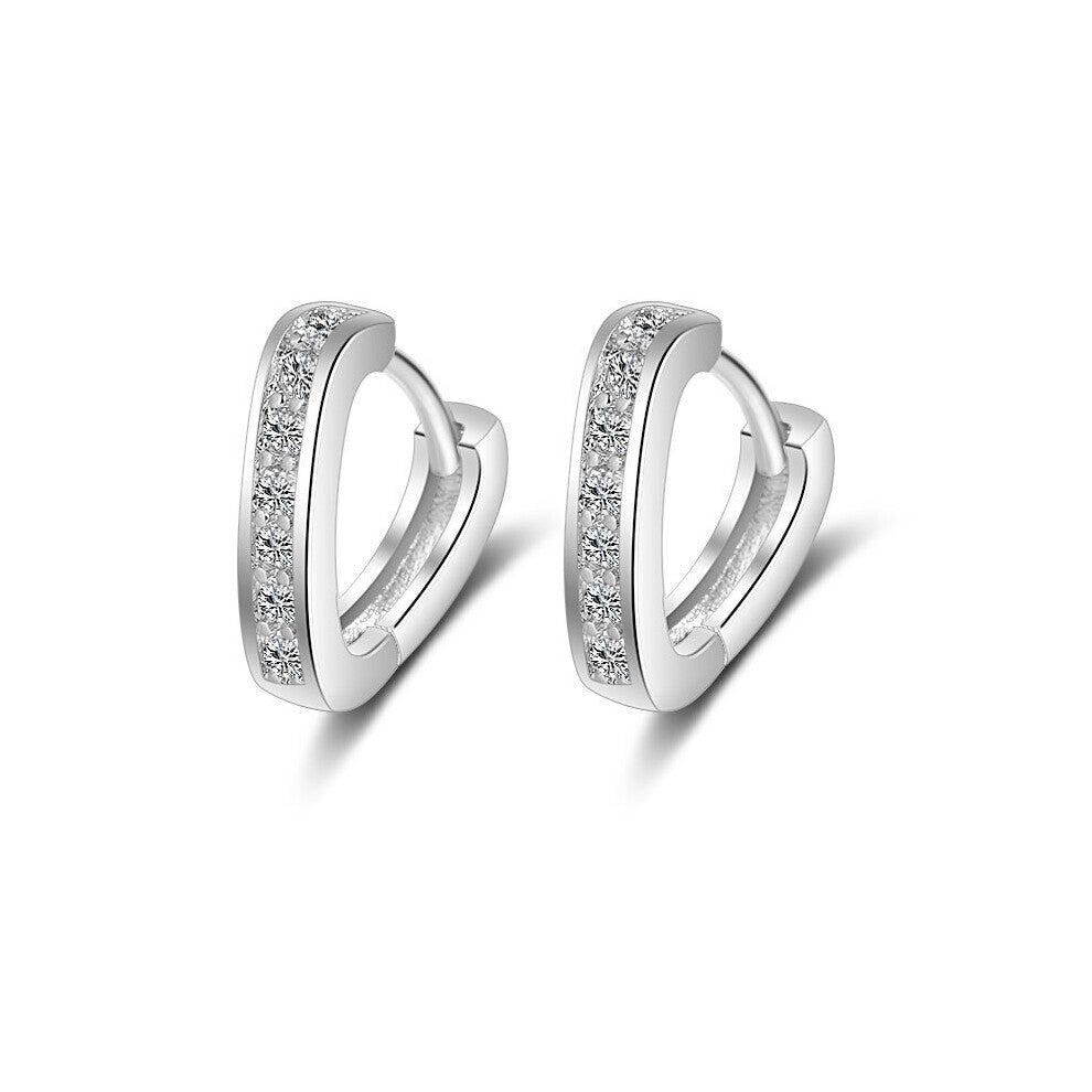 KAROPEL Small Hoop Earrings for Women Silver Cz Zircon Hoops Earing Jewelry Birthday Gift for Women Fine Jewelry