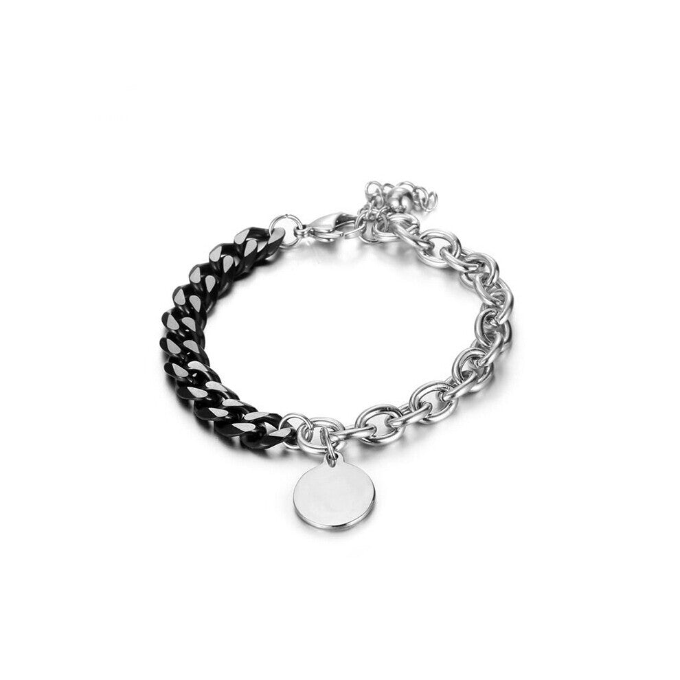 BT840 Fine Jewelry WomanMan Birthday Wedding Gift Jointed Punk Titanium Stainless Steel ChainBracelet