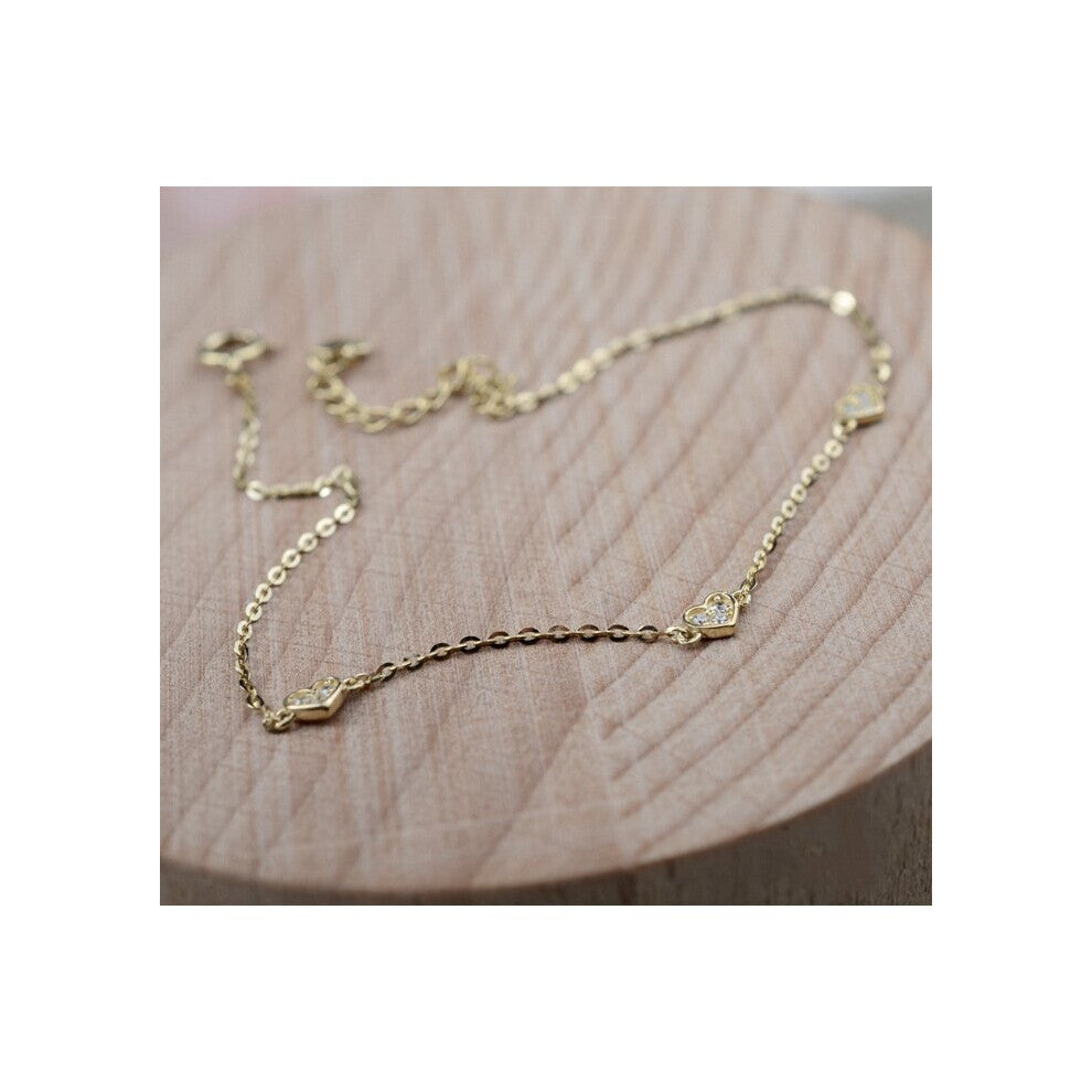 S925 sterling silver gold-plated bracelet hollow glossy love temperament small bracelet bracelet female