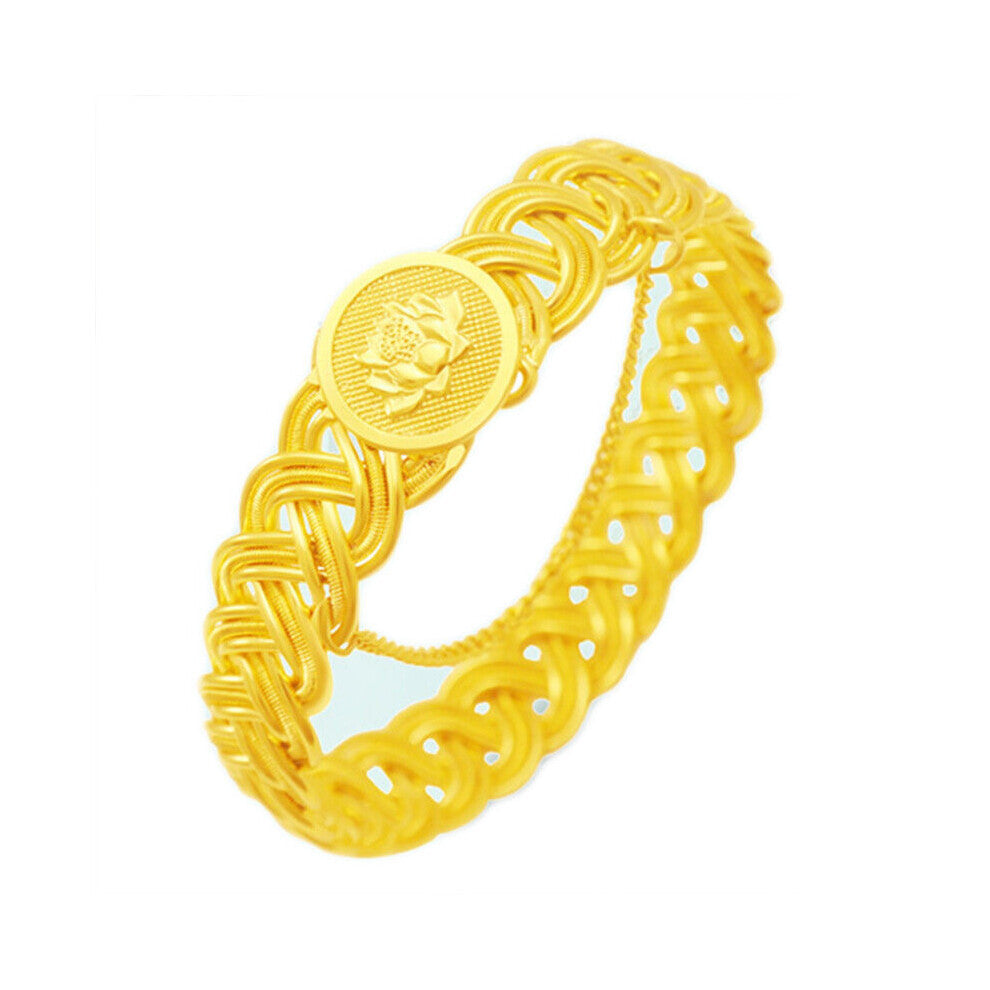 European Woman Girl Party Wedding Gift Vintage Knitting 24KT Bangles Bracelets BE124