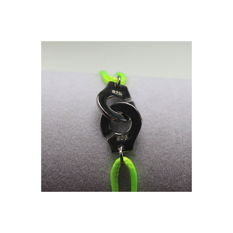 Men's Jewelry 925 Sterling Silver Handcuffs Bracelet For Women Bijoux With Adjustable Rope 925 Silver Pendant Bracelet Menottes