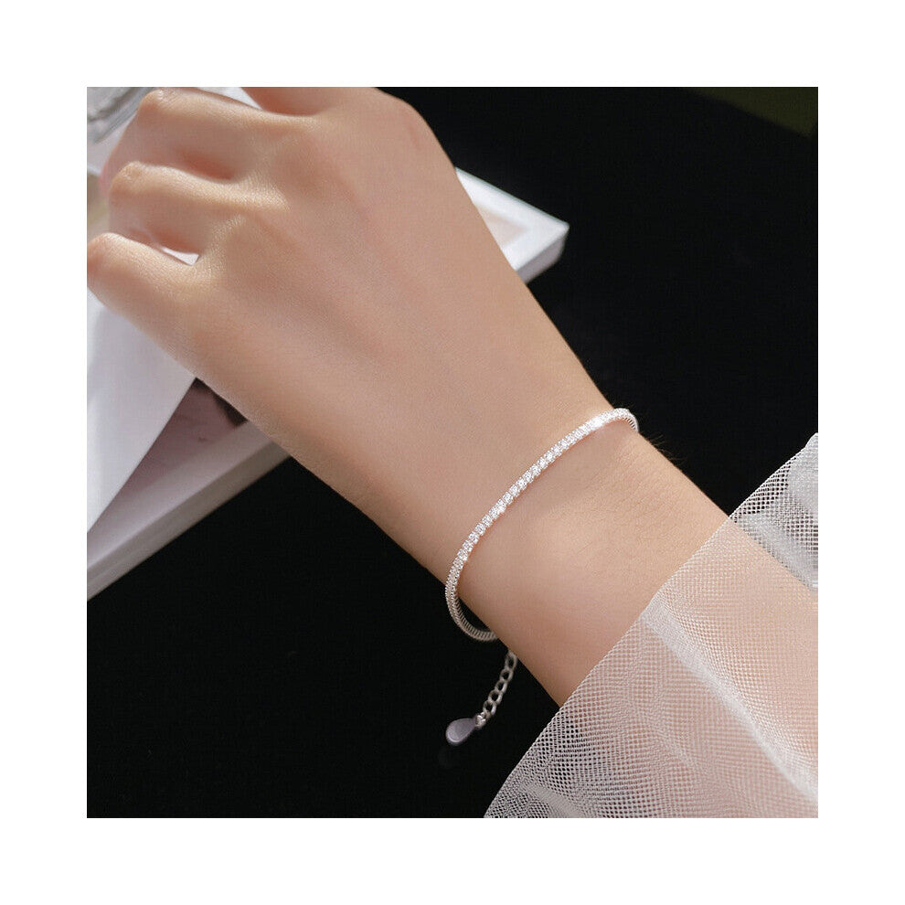 Zircon Charm Bracelet&Bangle for Women 925 Sterling Silver Noble Party Wedding Jewelry Gift