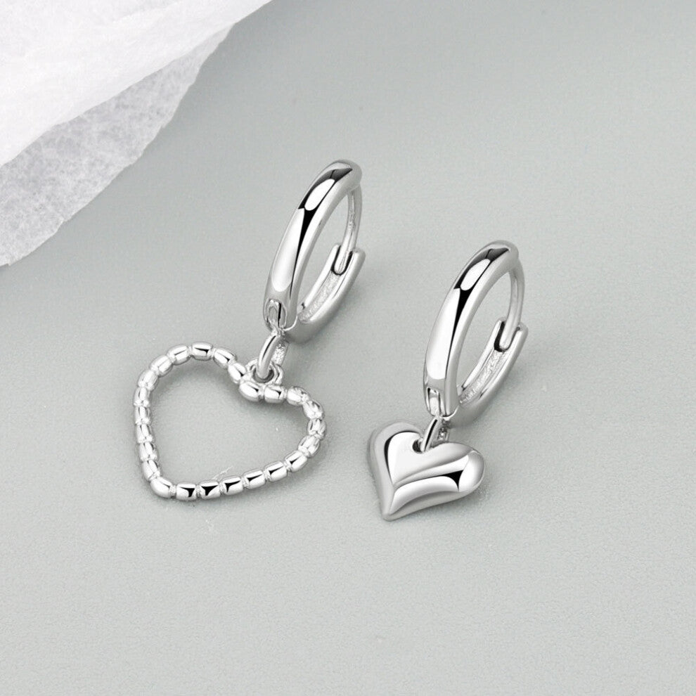 925 Sterling Silver CZ Cross Hoop Earrings Heart Tassel Earrings Hoops with Hanging Cross Statement Earrings