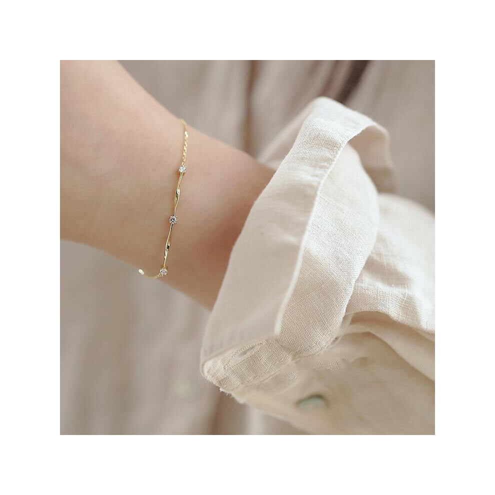 Water Grain All Over Button Grain Zircon Chain Terms Bracelet Women's Versatile Style