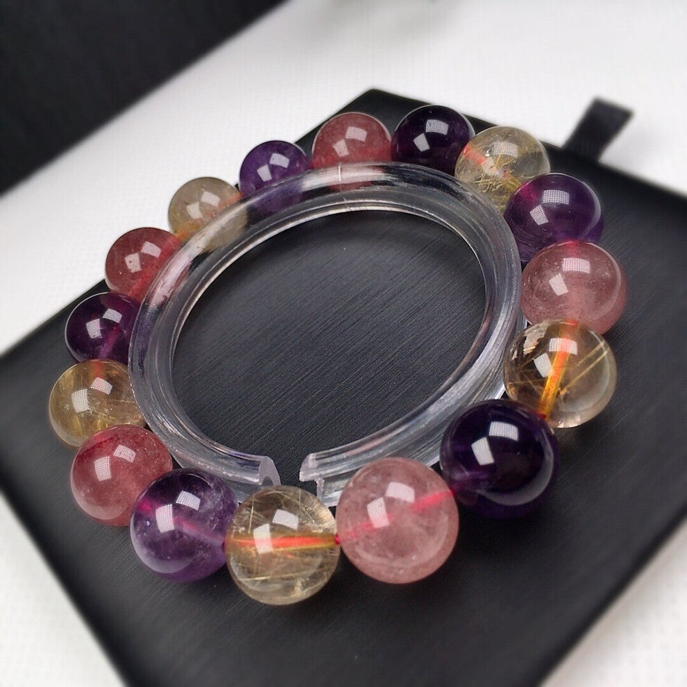 Multicolor Crystal Charm Bracelet12mm Beads Pulseras Armband Spherica Birthday Gift All-Match Jewelry for