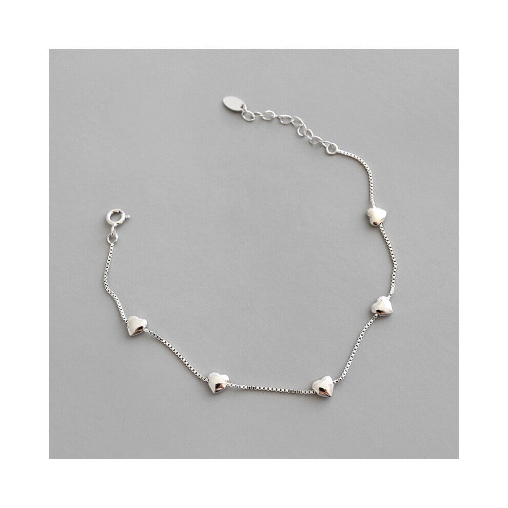 Sterling Silver S925 Personalized Minimalist Creative Glossy Love Box Women's Bracelet Bracelet