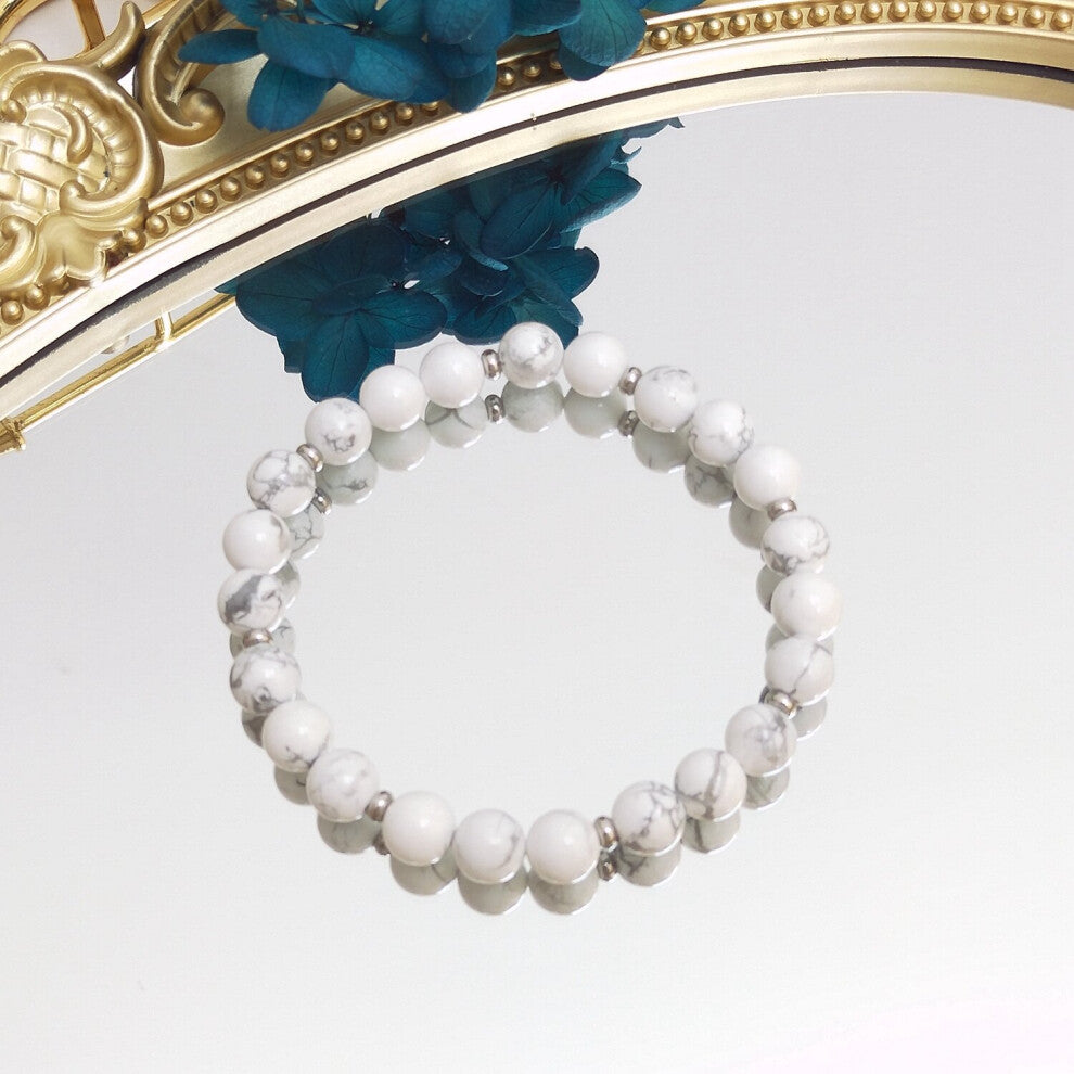 Howlite Agate Sodalite Lapis Lazuli Natural Stone 8mm Elastic Bracelet For Male Jewelry