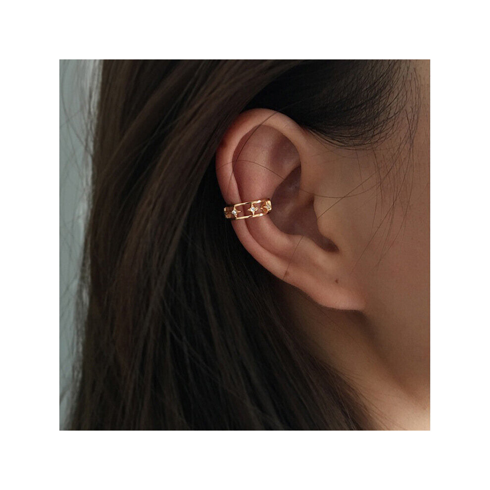 Prom Earrings Jewelry for Women Ear Clips No Piercing Zircon Star Small Ear Cuffs Girls Accessories
