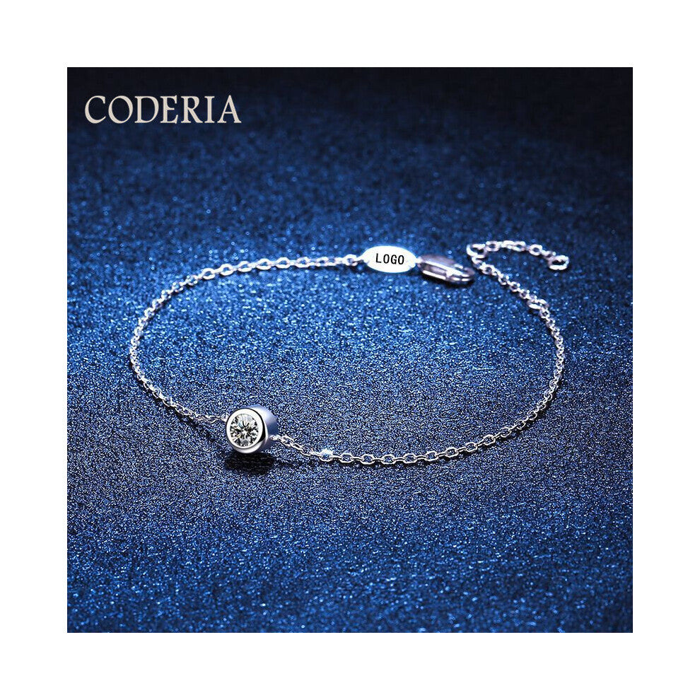 Real 925 Sterling Silver Lucky Bubble 0.3ct Moissanite Bracelet Platinum Plated Women Diamond Bracelet Jewelry