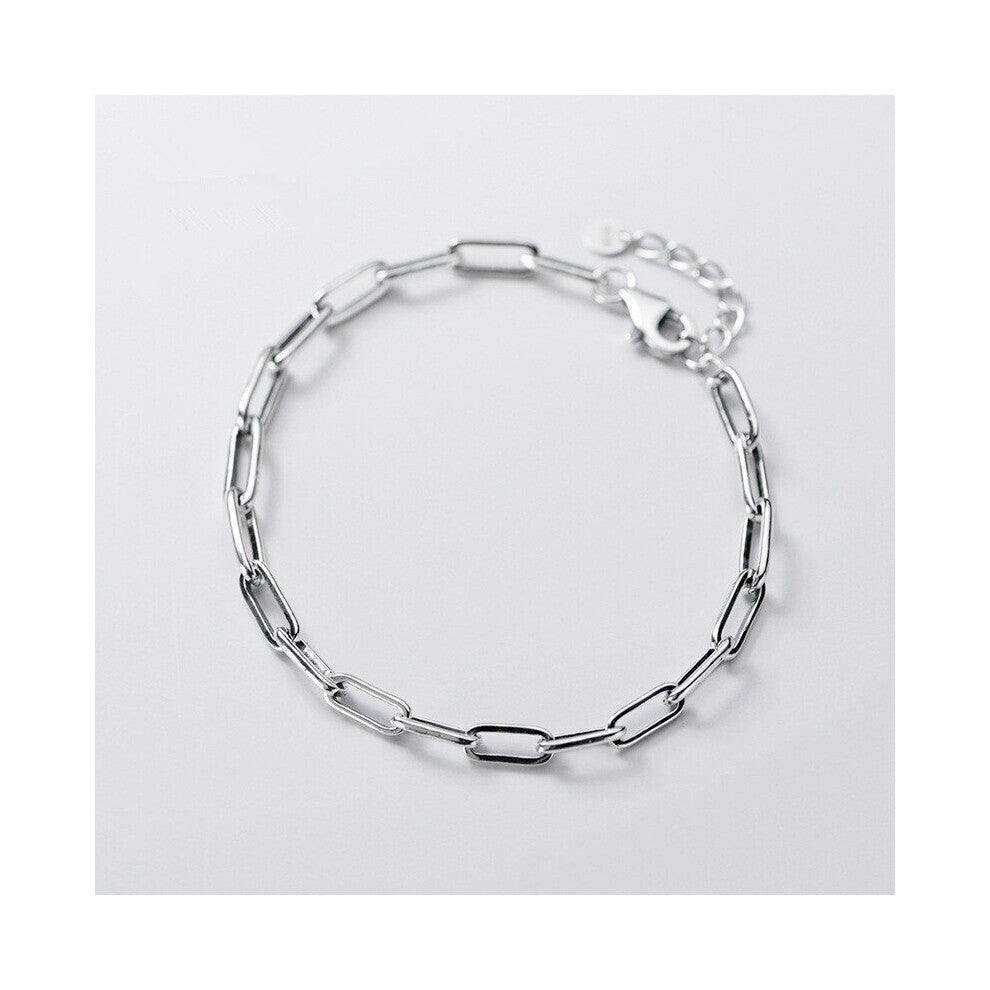 925 Sterling Silver Punk Cuban Link Chain Hip Hop Bracelet&Bangle for Women Men Party Rock Jewelry Accessories