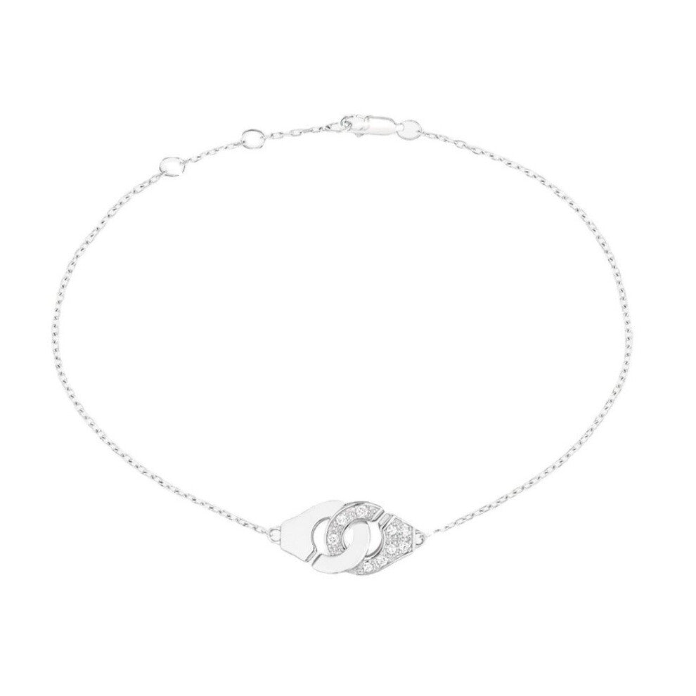 Dinh van 925 Sterling Silver Handcuffs Fine Chain Bracelet Women's Crystal Zircon Set Gem Jewelry Adjustable Bracelet