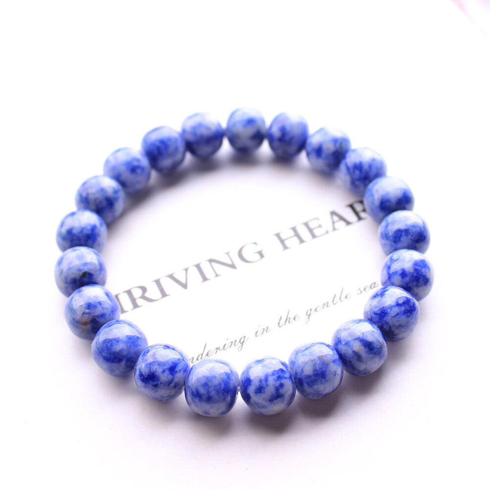 Natural Sodalite Jade Barrel Beads Bracelet 10mm Gemstone Women Men Crystal Healing Stone AAAAA