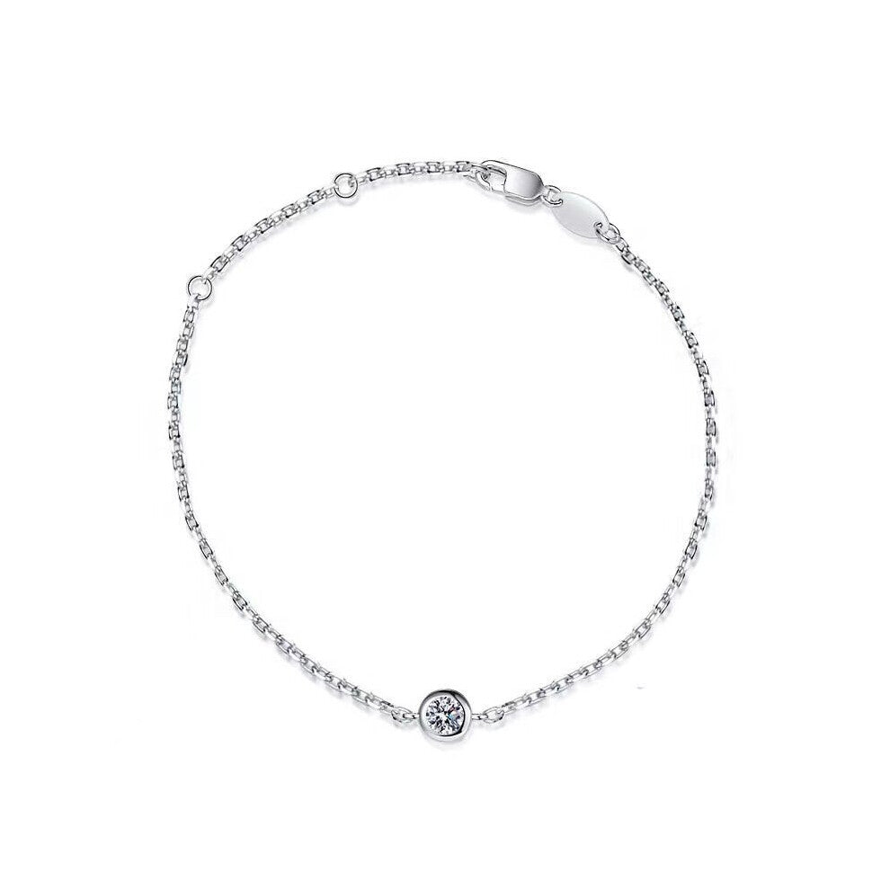0.3ct D Moissanite Lucky Bubble Bracelet 925 Sterling Silver Lab Moissanite Women Charm Bracelets Bangle Jewelry
