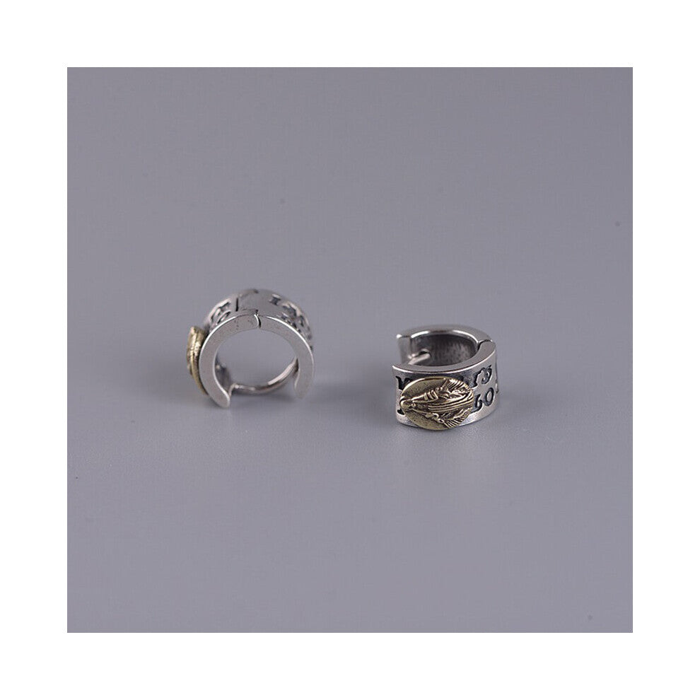 Hoop Earrings Letter Silver Earrings 925 Sterling Silver Vintage Unusual Earrings Hoops Women Unique Earrings