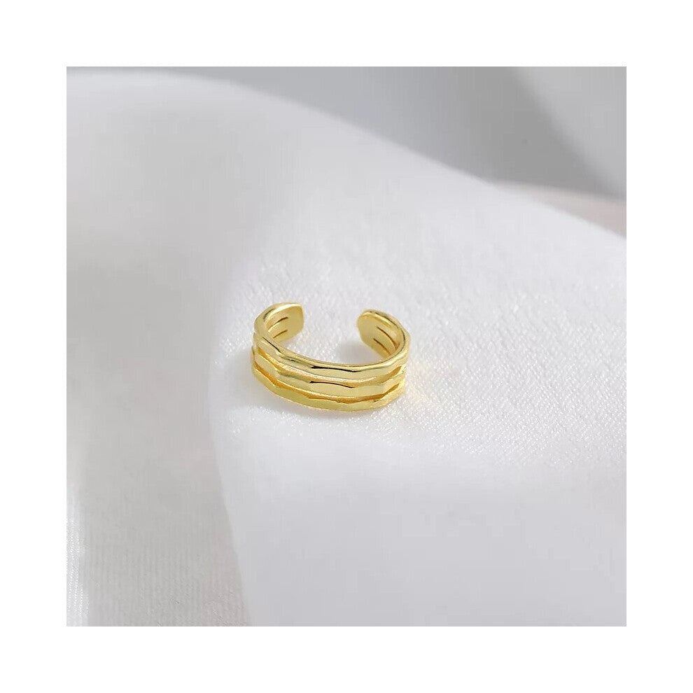 925 sterling silver earring Chain twist rice grain bamboo three thread ear clip without ear hole girl ear jew