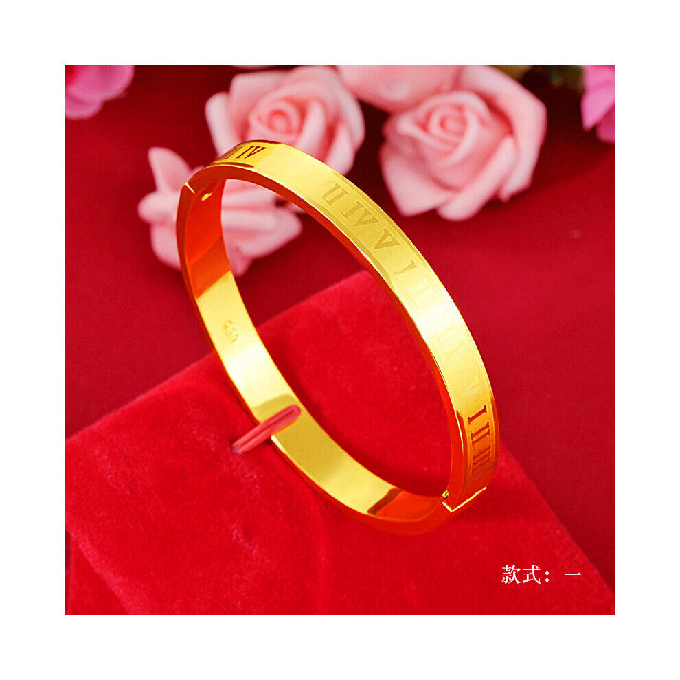 Glossy 999 Opening 18K Plated Ladies Bracelet Bridal Bracelet Bracelet Wedding Engagement Jewelry Gift