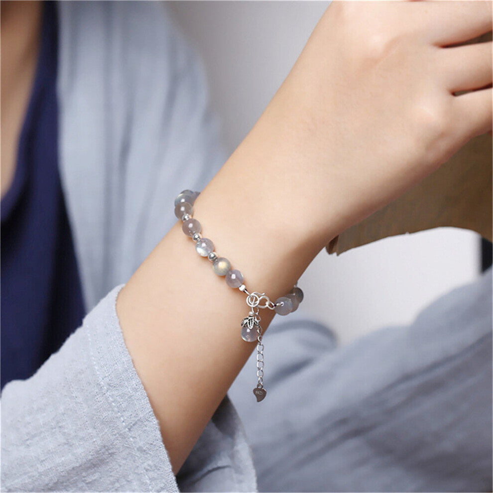 6mm Natural Labradorite Adjustable Bracelet Female Blu-ray Ice Kind Sri Lanka Crystal Mori Series Women Jewelry