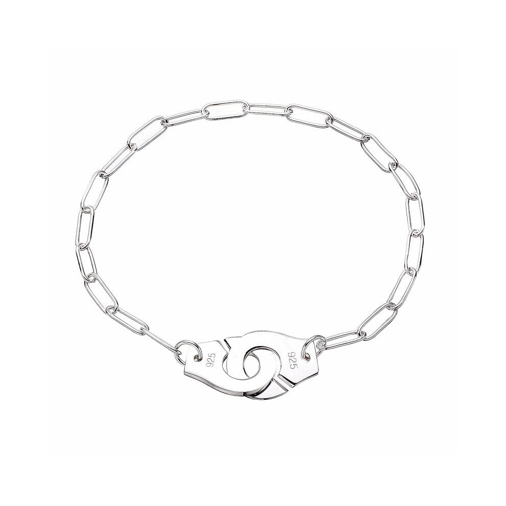 Arrivals Pure 925 Sterling Silver Handcuffs Link Bracelets Sterling Silver Menottes Bracelets For Women Gift
