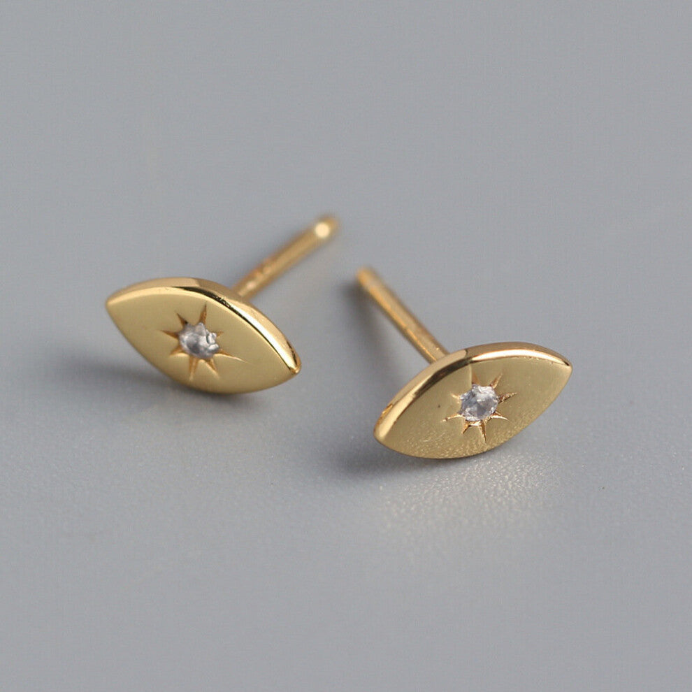 925 Sterling Silver Earring Glossy Zircon Eye Moon Butterfly Star Stud Earring Sweet Wild Woman Girl Ear Jewe