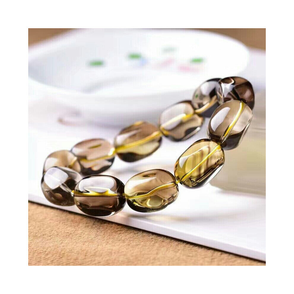 Natural Brazil Bracelet Will Grain Irregular Tea Water Crystal Bracelet And Women Bracelet 22x16mm