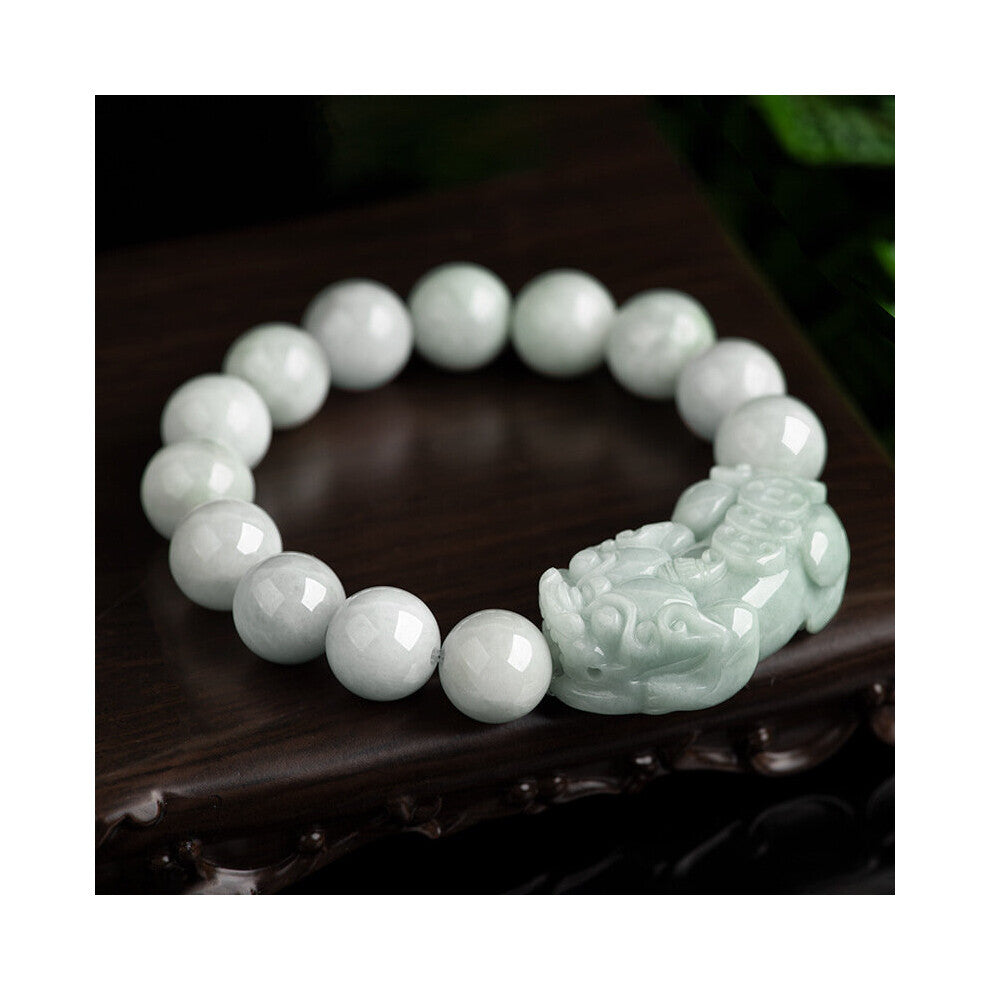 Natural Myanmar A Jadeite For Wealth Pixiu Hand String Ice Planting Jade Beads Bracelet Men's Women's Jewelry