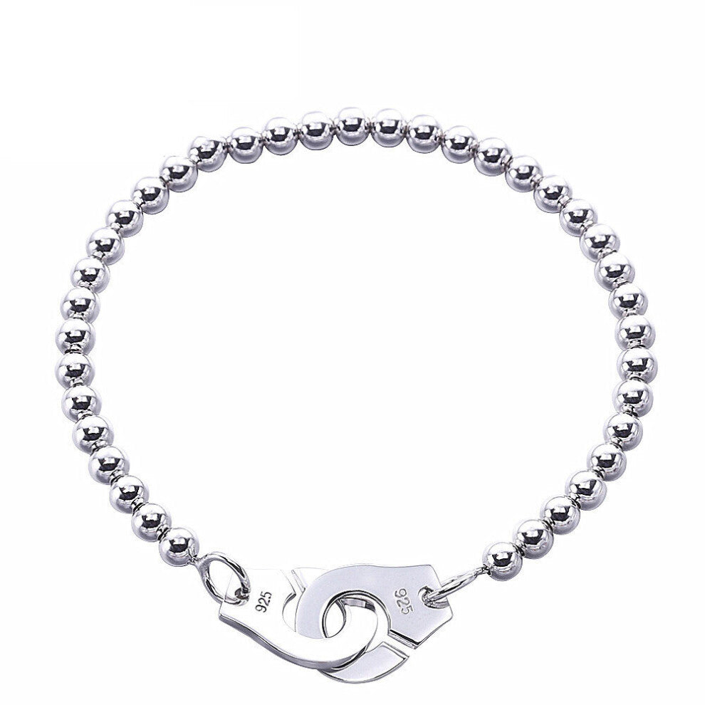 Romantic Women Bracelets Handcuff Charms Menottes 925 Sterling Silver High Gift Bead Chain