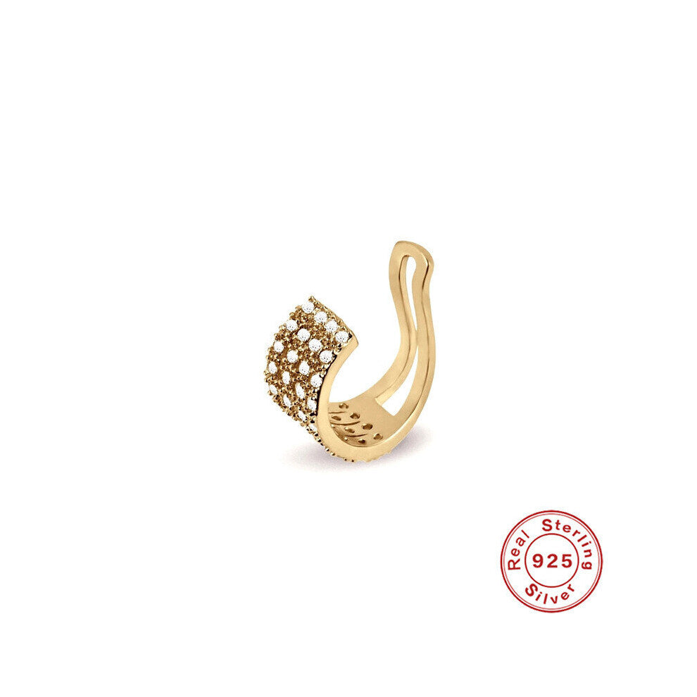 1PC Crystal Ear Cuffs 925 Sterling Silver Clip Earrings For Women Girl Earring Jewelry Plata de ley 925 Pendientes