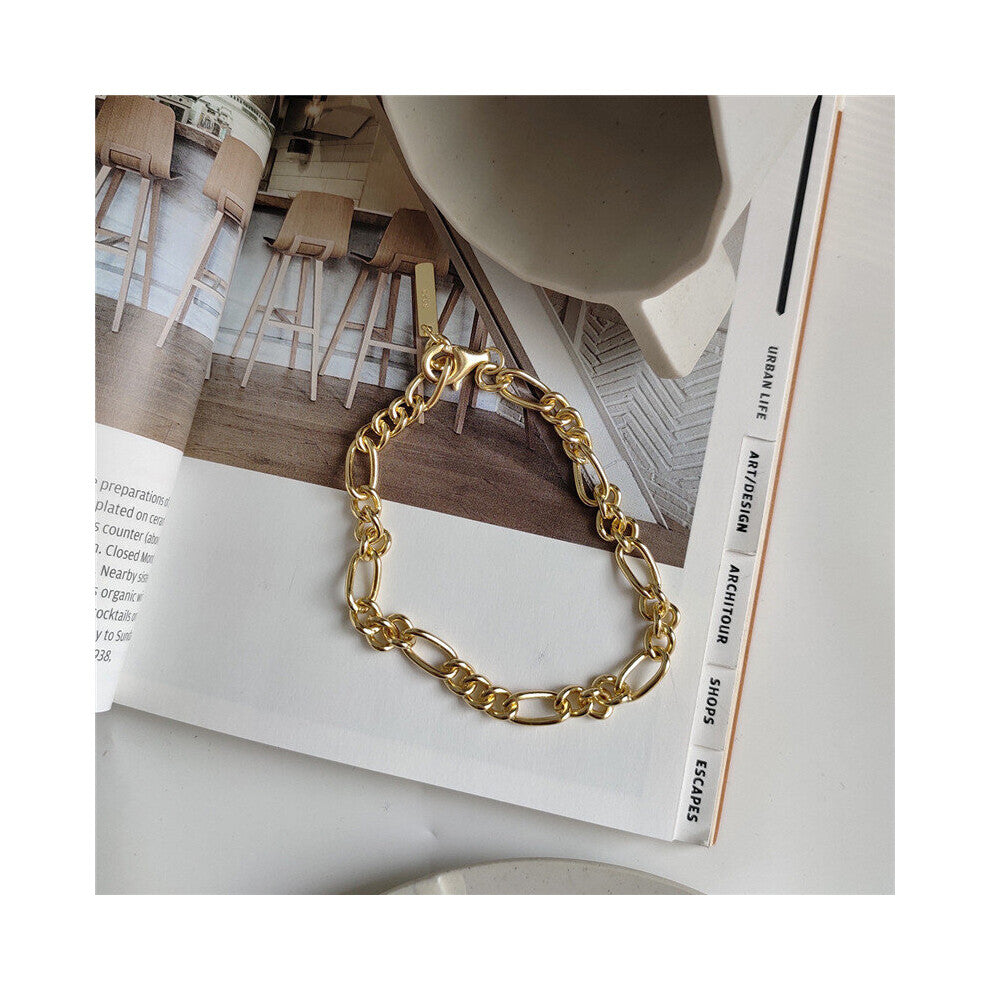 100% 925 Sterling Silver Punk Hip-hop Cuban Chain Bracelet&Bangle for Women Men Fine Jewelry Birthday Gift