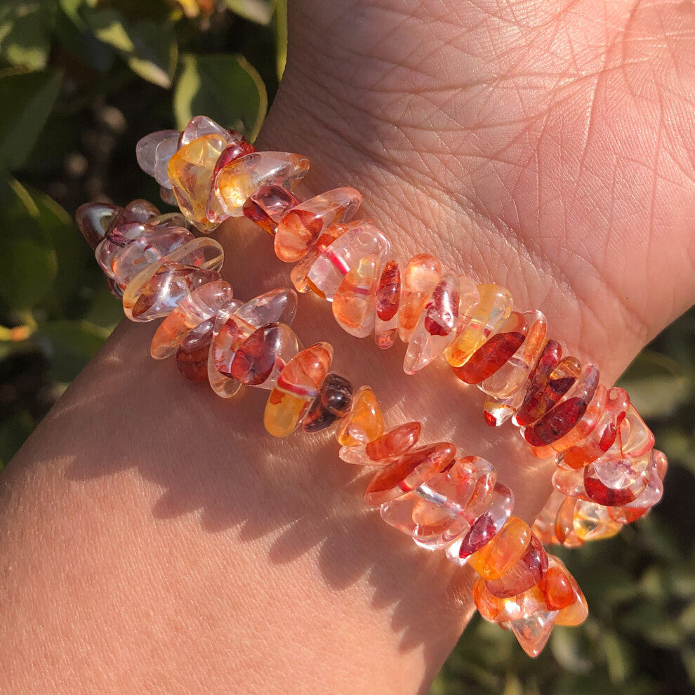 1 Pc Fengbaowu Natural Red Quartz Bracelet Chips Gravel Crystal Healing Stone High Women Jewelry Gift