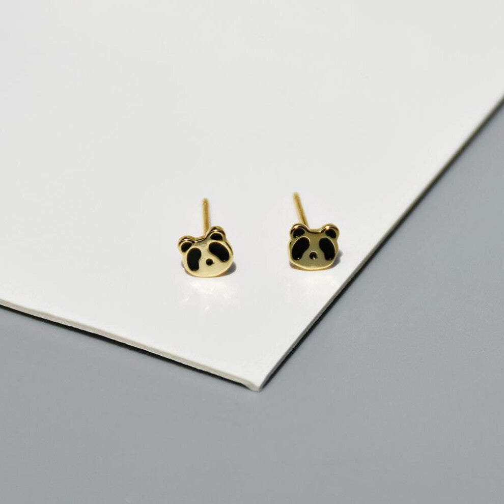 925 Sterling Silver Earrings Panda Bee Daisy Star Moon Dinosaur Earring Glossy Asymmetrical Earring Girl women Ear Jewelry