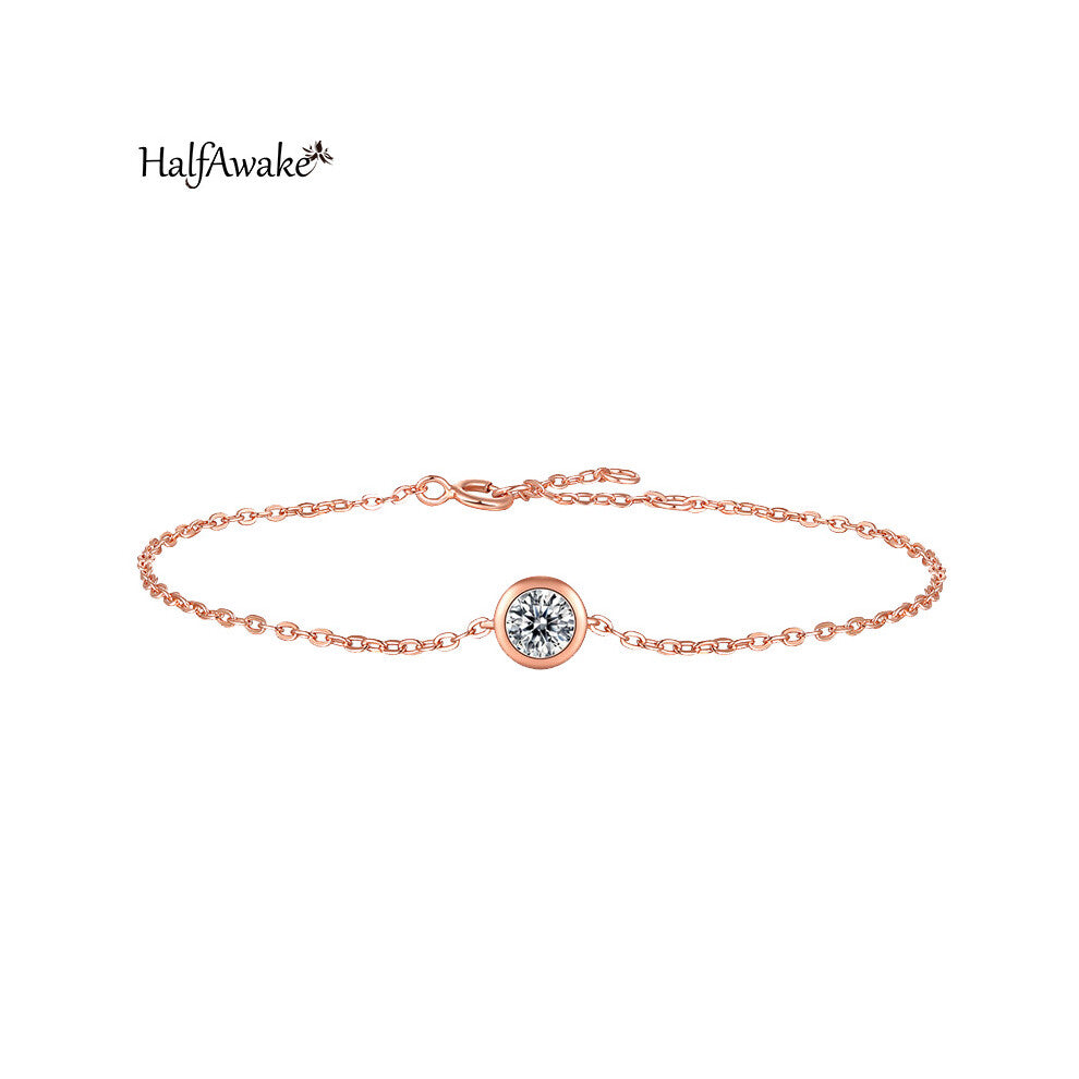 Bubble Series 0.5ct Moissanite Tennis Bracelet For Women Rose 925 Sterling Silver Bracelet Female Girl Ladies Gif