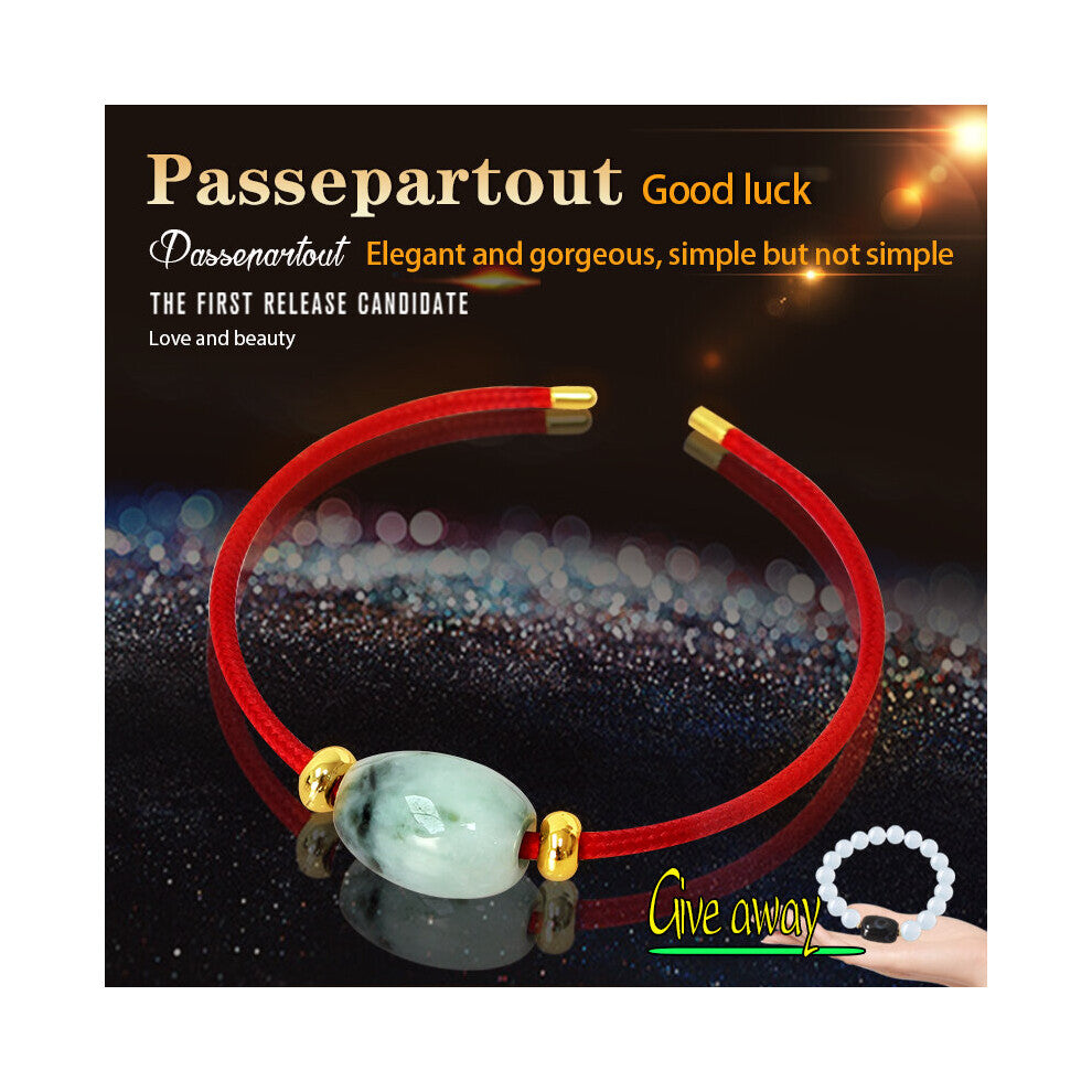 Natural Jade Passepartout.DIY Bead Bracelet.Small Ornaments.Red String Jewelry .Accessories Amulet