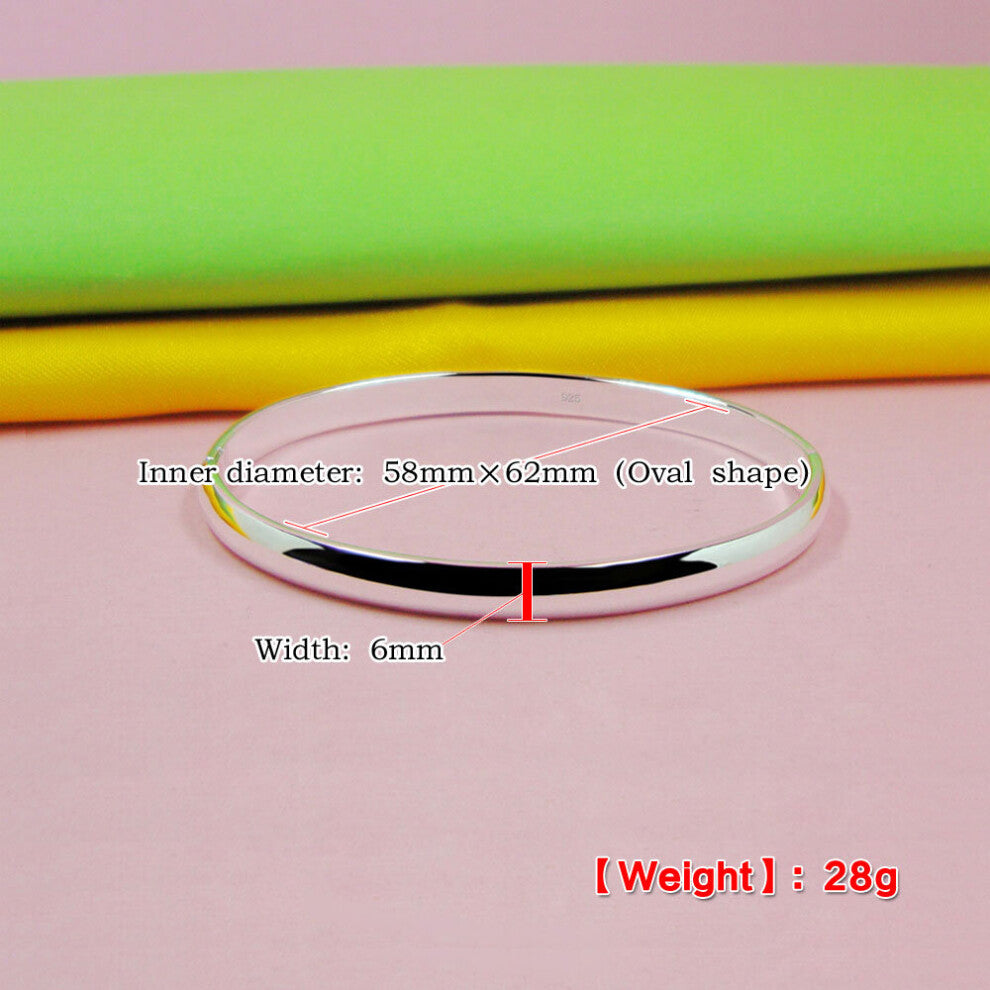 925 sterling silver bracelet Multi-size woman bracelet glossy bracelet solid silver jewelry birthday