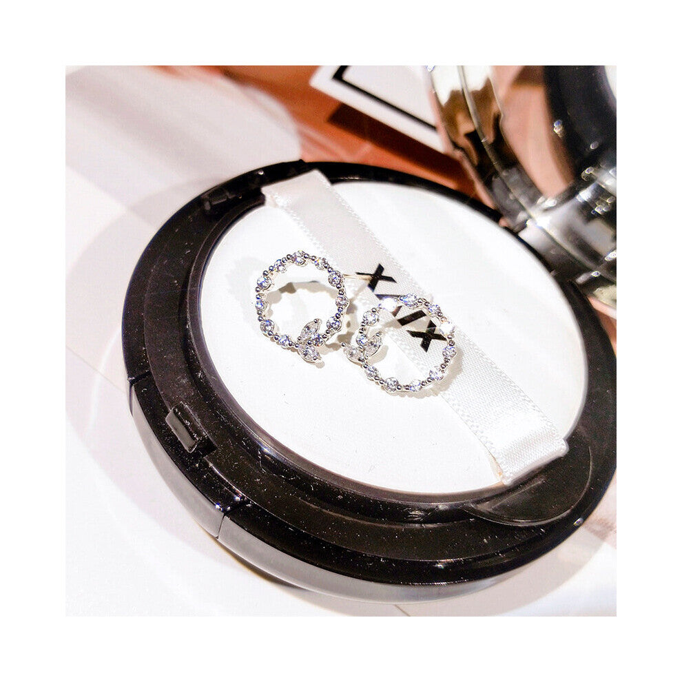Bridal Wedding Engagement Hoop Earrings CZ Female Party Daily Wear Statement Circle Earrings Women