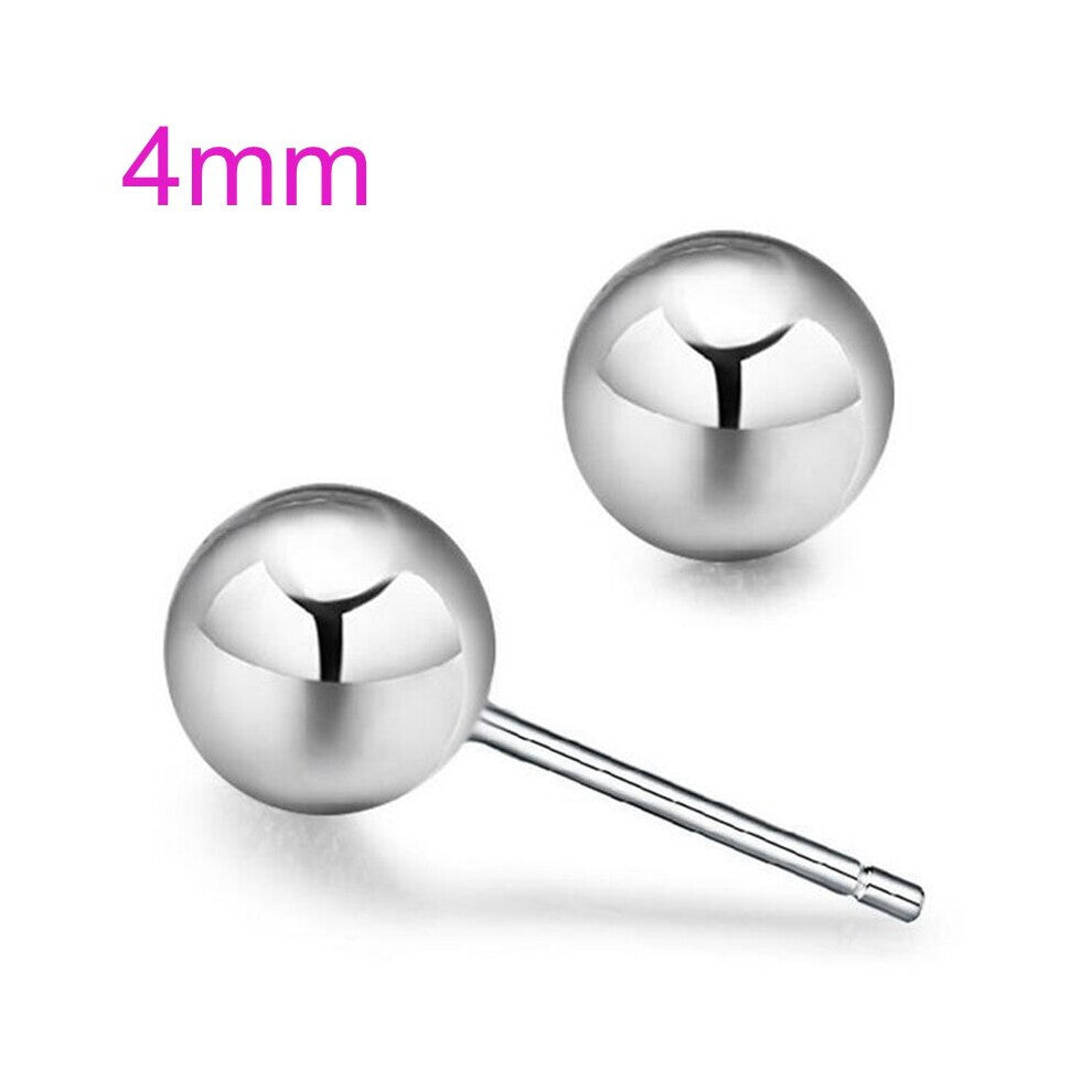Jewelry Round joker for Woman Wedding Gift Glossy Smooth Bead 925 Sterling Silver Stud Earrings YS298