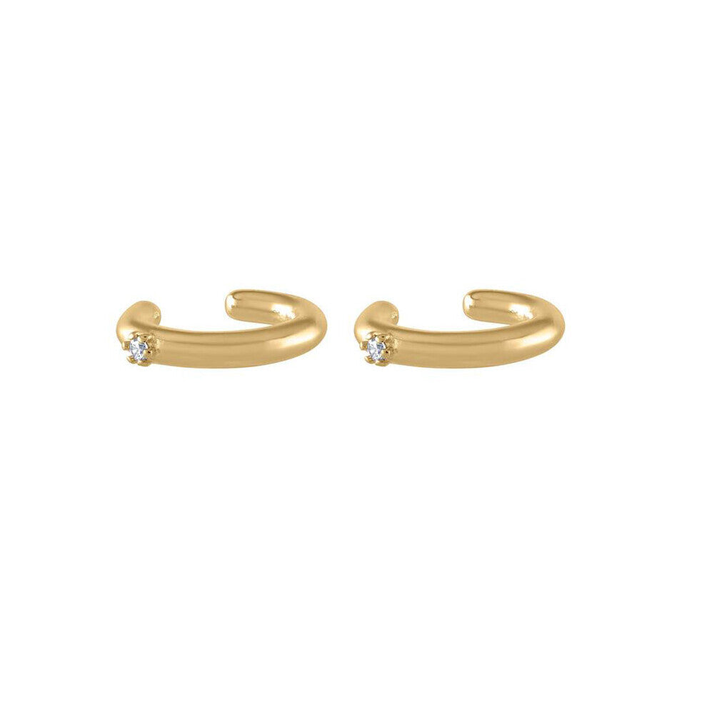 Punk Silver Filled CZ Zircon Ear Cuffs Clip on Earrings for Women Circle Earcuff Men Party Jewelry