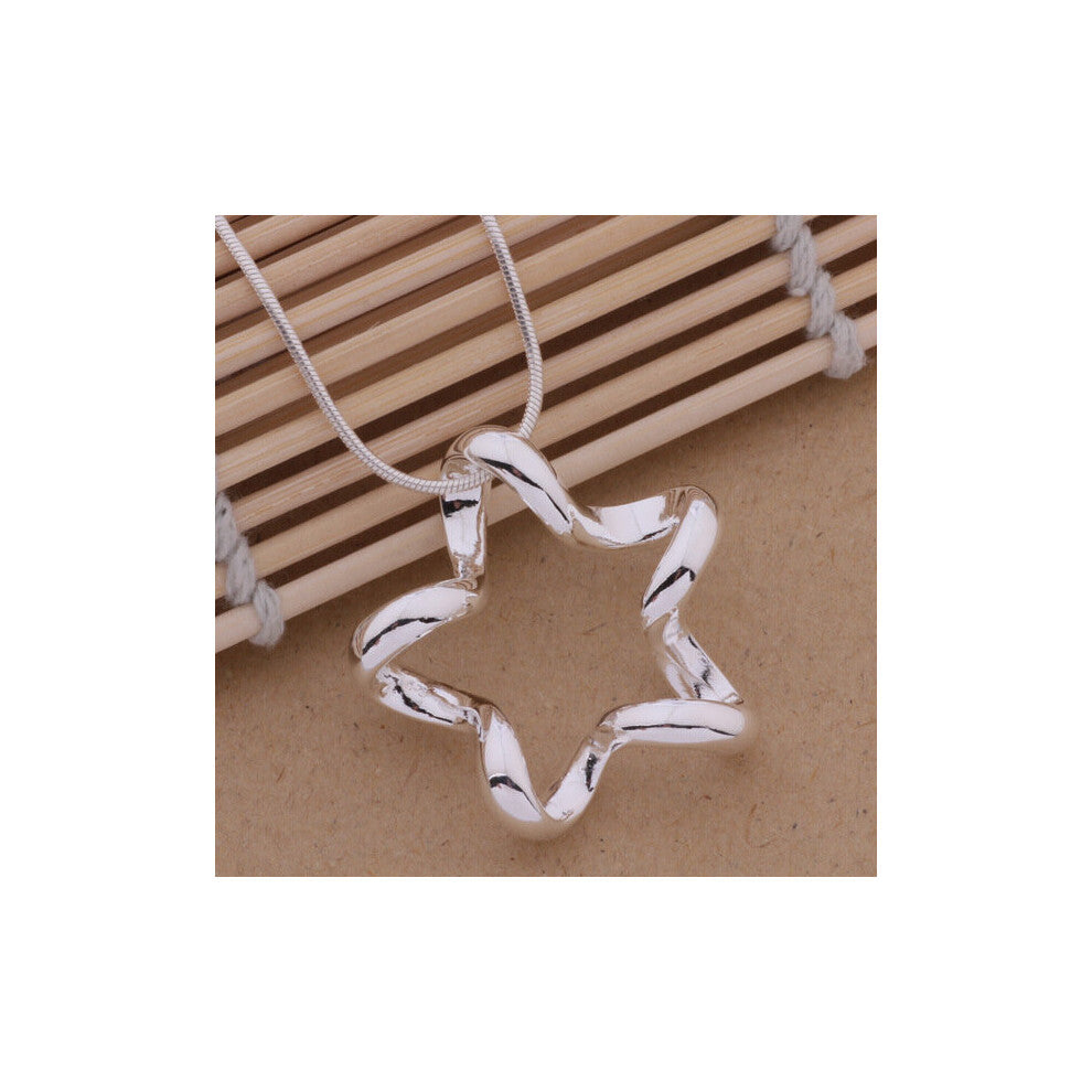 925 Sterling SilverNecklace jewelry pendant Three-dimensional five-star wholesales