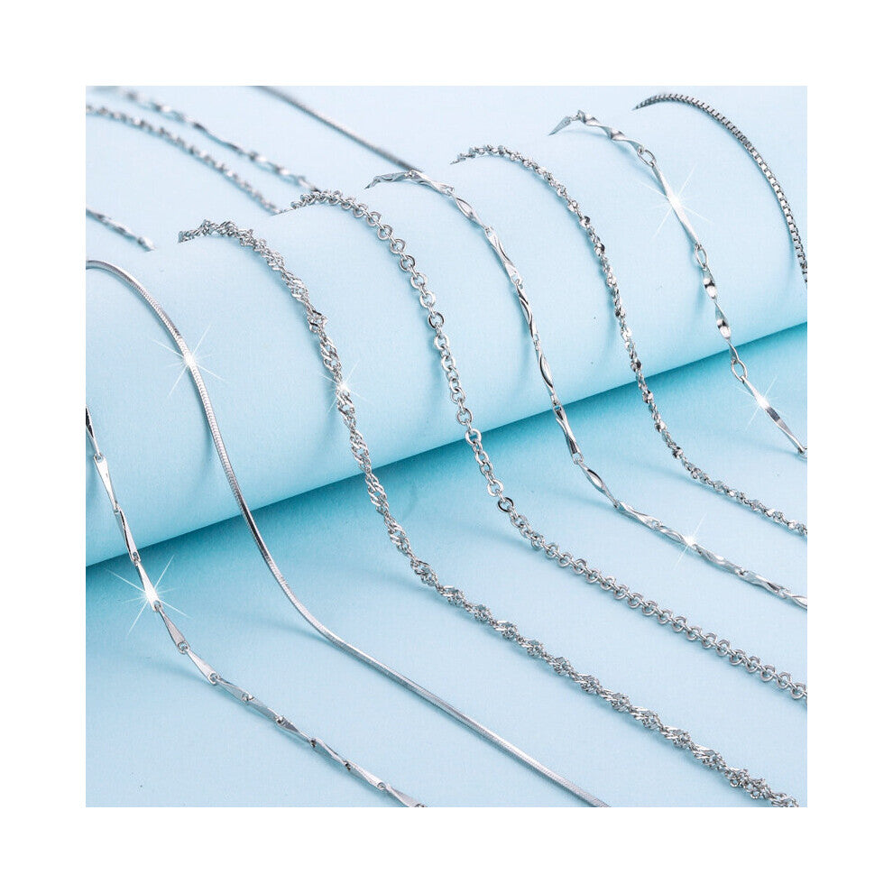 s925 Sterling Silver Box Aberdeen Snake Bone Melon Seeds Water Wave Ingot O-word Jewelry Pendant With Chain Necklace For Women