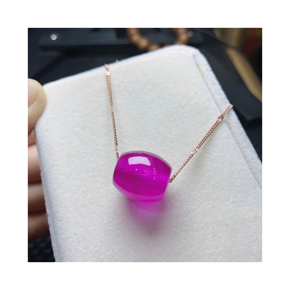 Chinese Jade Purple Good Luck Beads Pendant Necklace DIY Accessories Jewellery Hand-Carved Woman Amulet Sweater Chain