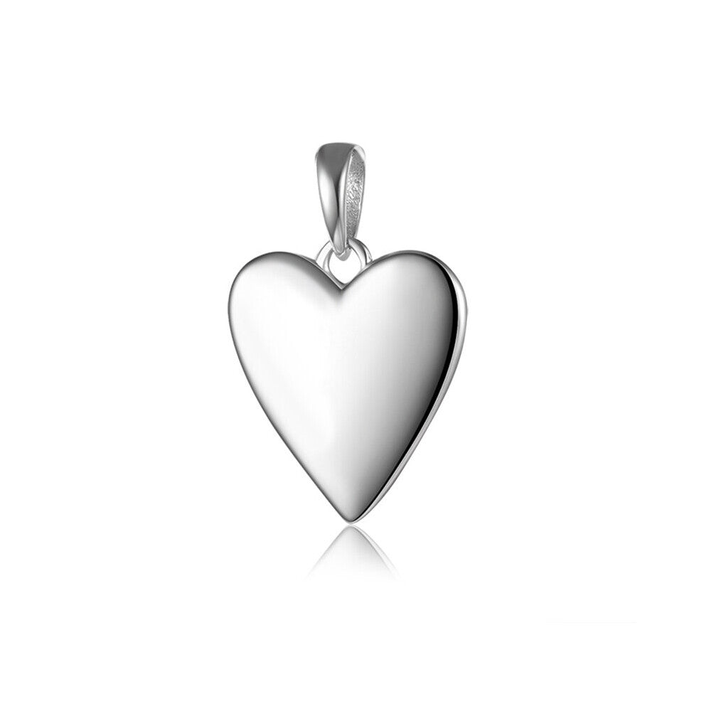 TrustDavis Real 925 Sterling Silver Sweet Romantic Glossy Heart Charm Pendant DIY Necklace Accessories Jewelry DZ704