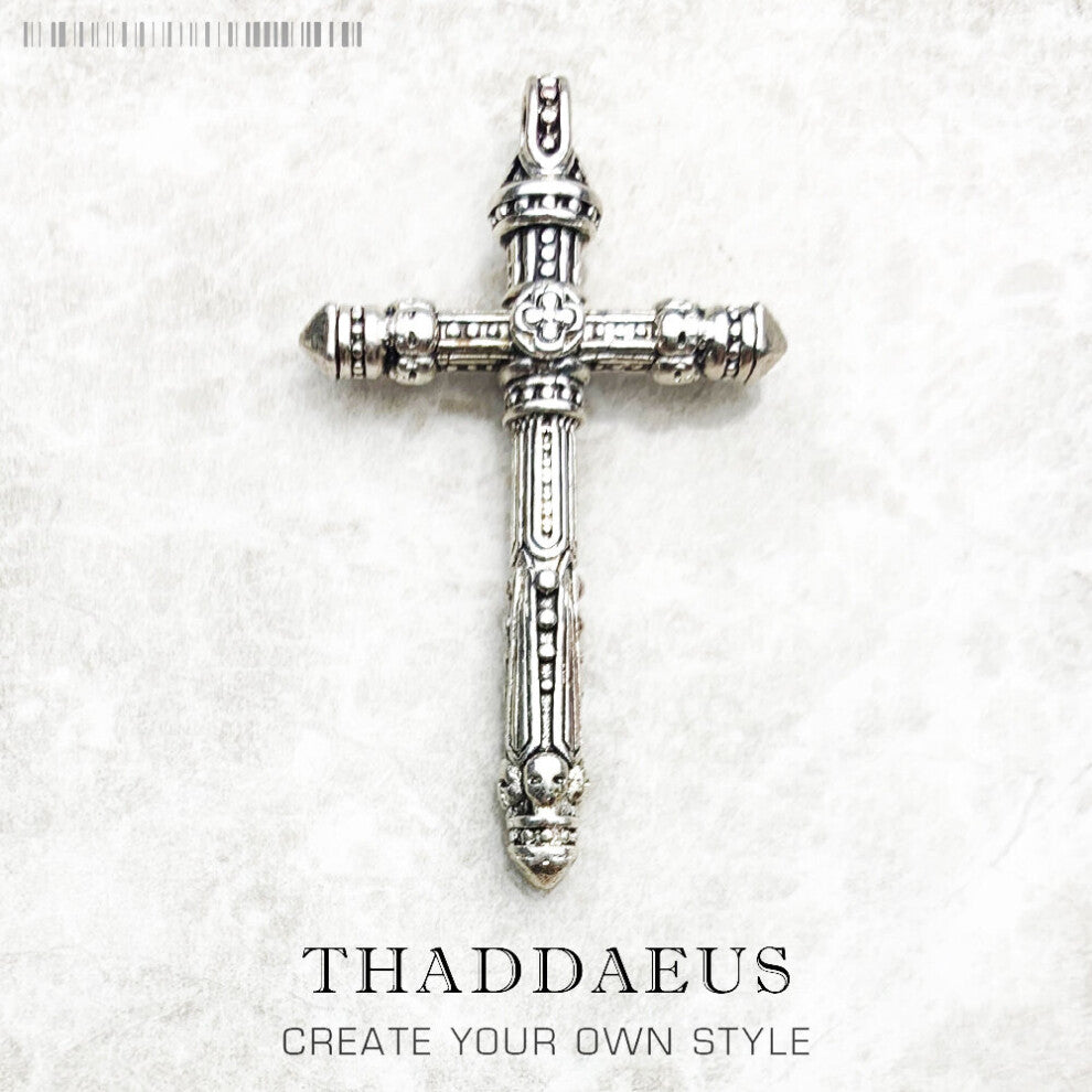 Pendant Cross Skull Jewelry Europe Accessories 925 Sterling Silver Vintage Gift For Women Men