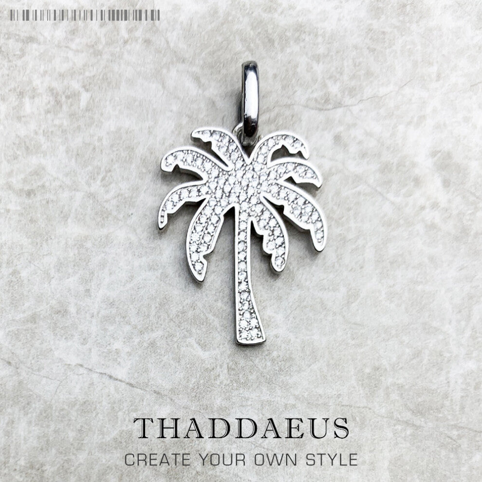 Pendant Palm Tree Pave Jewelry Europe 925 Sterling Silver Accessories Gift For Women & Men