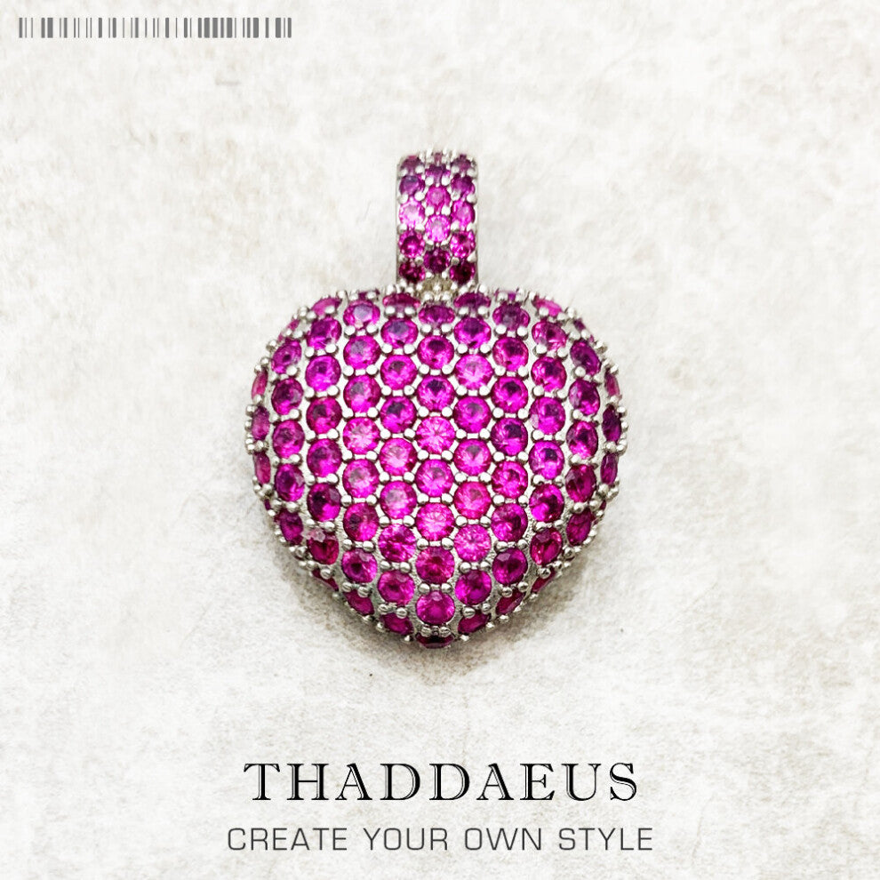 Pendant Red CZ Heart Spring Romantic Jewelry Europe Style Bijoux Accessories Gift For Soul Woman